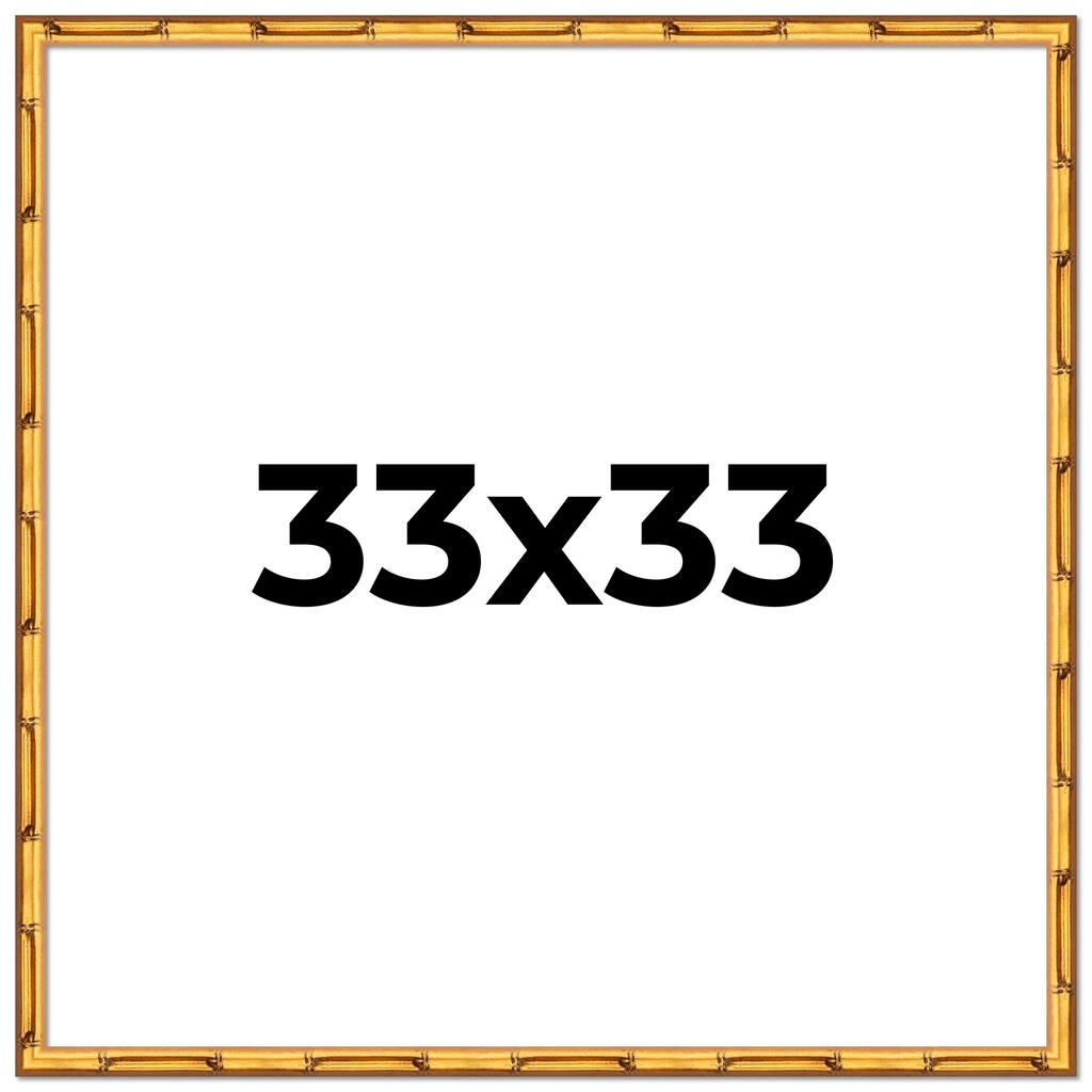 33x33 Frame Gold Bamboo Solid Wood Picture Frame | 1 Inch Moulding