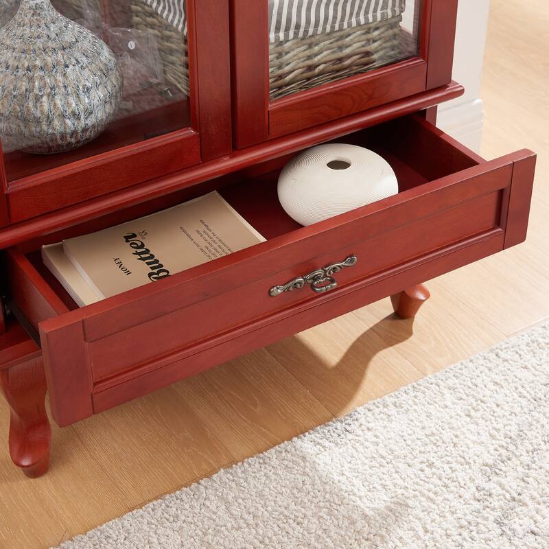 GDF Studio - Display Cabinet with Adjustable Shelves and Drawer.