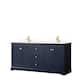 Option Dark Blue, Gold Trim, White Quartz Top