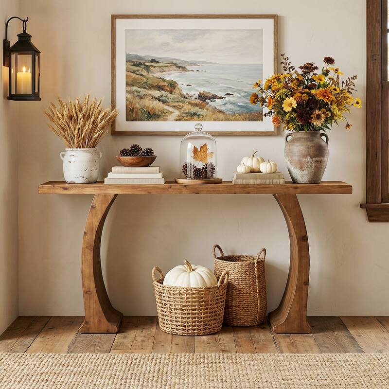 63" Farmhouse Console Table for Living Room