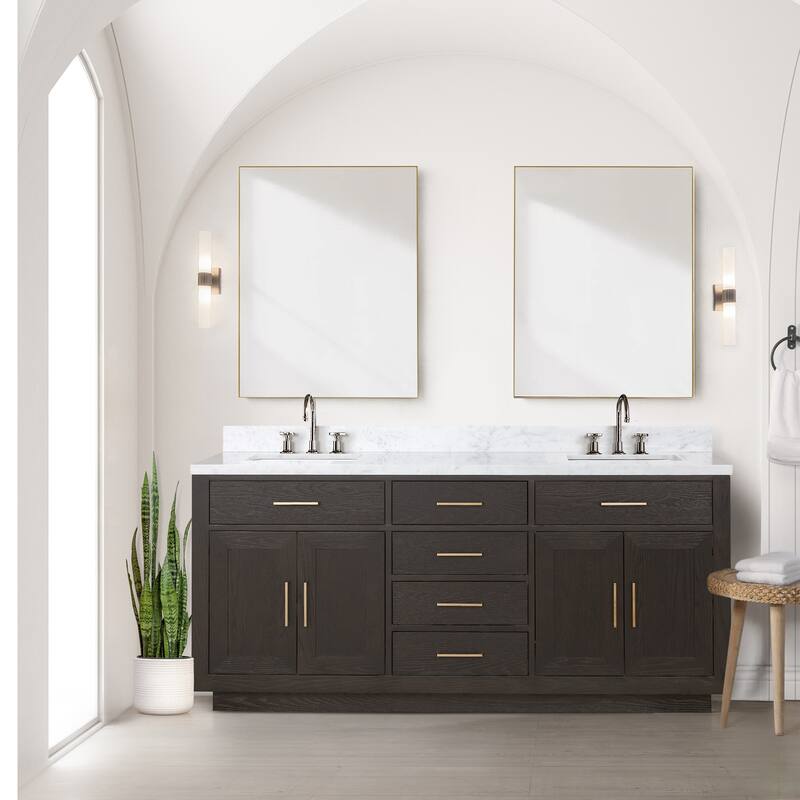 Lexora Abbey Bath Vanity and Carrara Marble Top