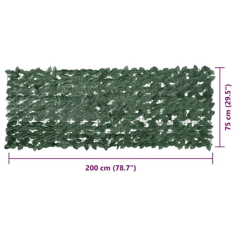 vidaXL Screen Dark green Polyethylene, Fabric 78.7x29.5 in
