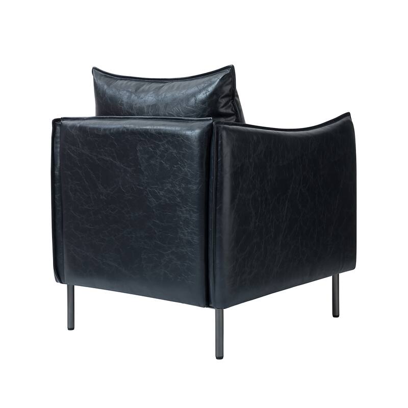 Jaime Modern Leather Armchair with Metal Legs by HULALA HOME On Sale