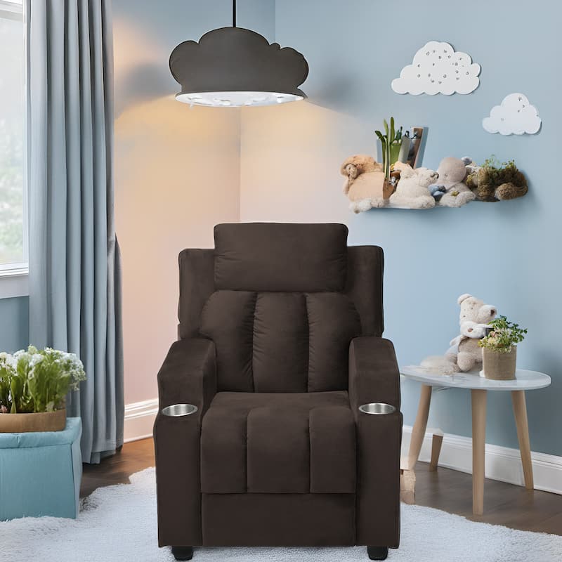 Cozy Gray Toddler Recliner Chair for Kids Ages 1-5