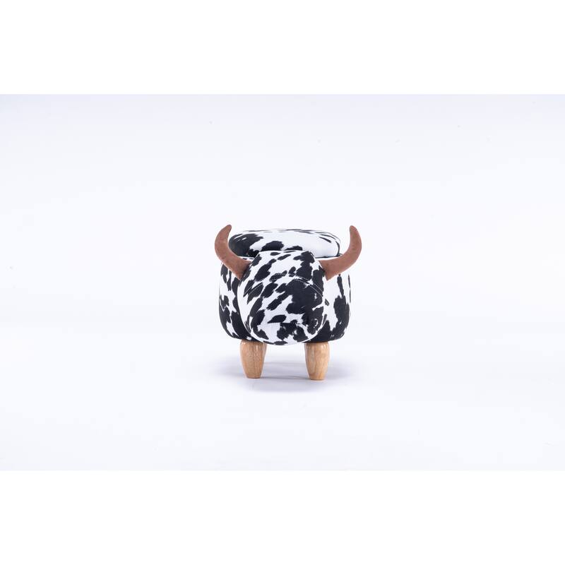 Animal Cow Storage Upholstered Kids Ottoman