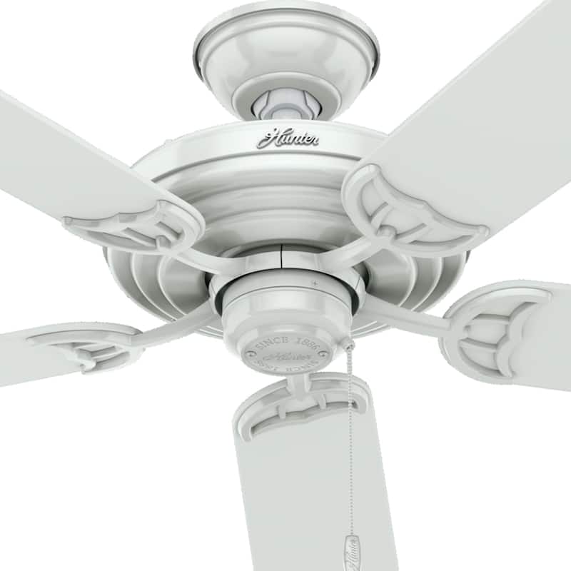 Hunter 52" Sea Air White Outdoor Ceiling Fan with Pull Chain