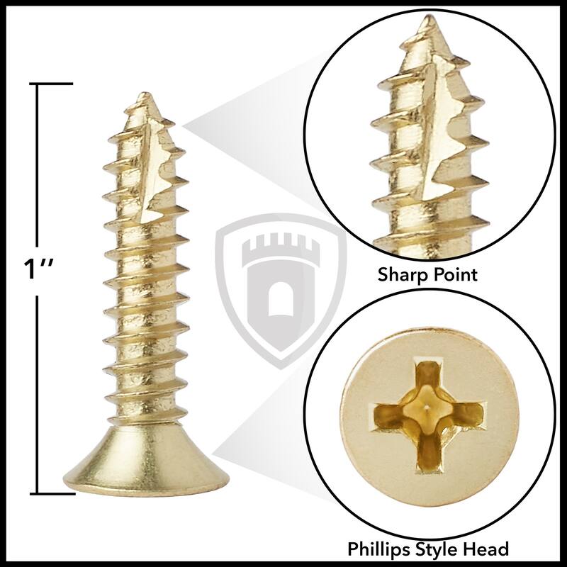 Wood Screws 9 x 1in for Door Hinges 25 pack