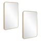 preview thumbnail 5 of 16, Design House Isla Modern Metal Framed Rectangle Wall Mounted Accent Mirror Brushed Gold - 2 Pack