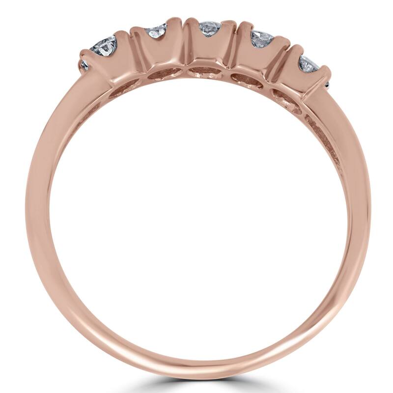 1/2ct 5-Stone Diamond Wedding Ring Rose Gold