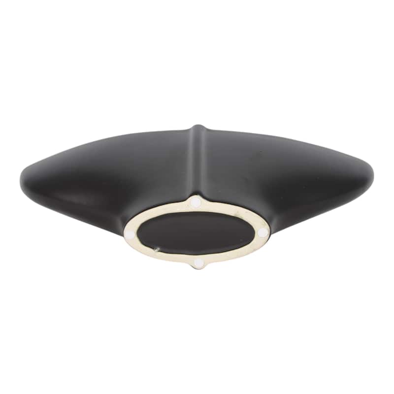 Ceramic Decorative Bowl Modern Decor Sculptural Design - 6" Black - 16" x 5" x 6"