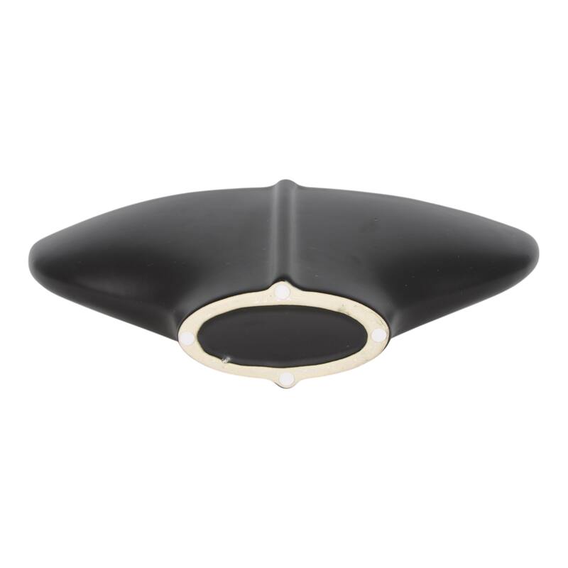 Modern Ceramic Sculptural Decorative Bowl - 16", Black - 16.0"