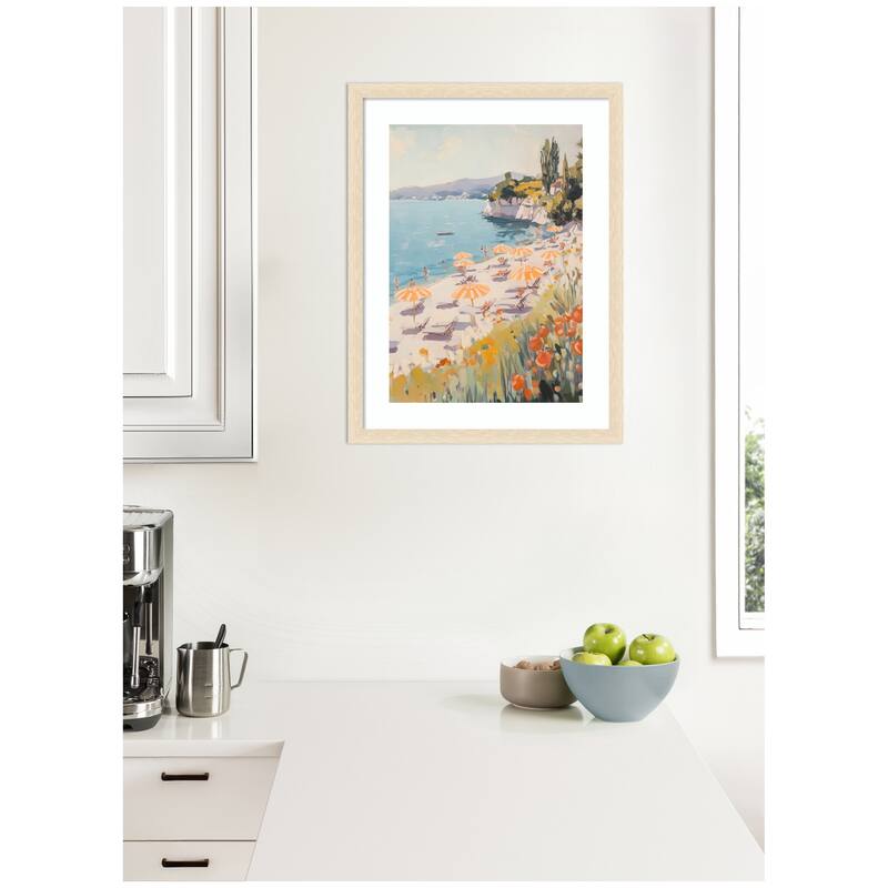 Kate and Laurel Sunny Beach Day by Melloi Art Prints Framed Wall Art Print