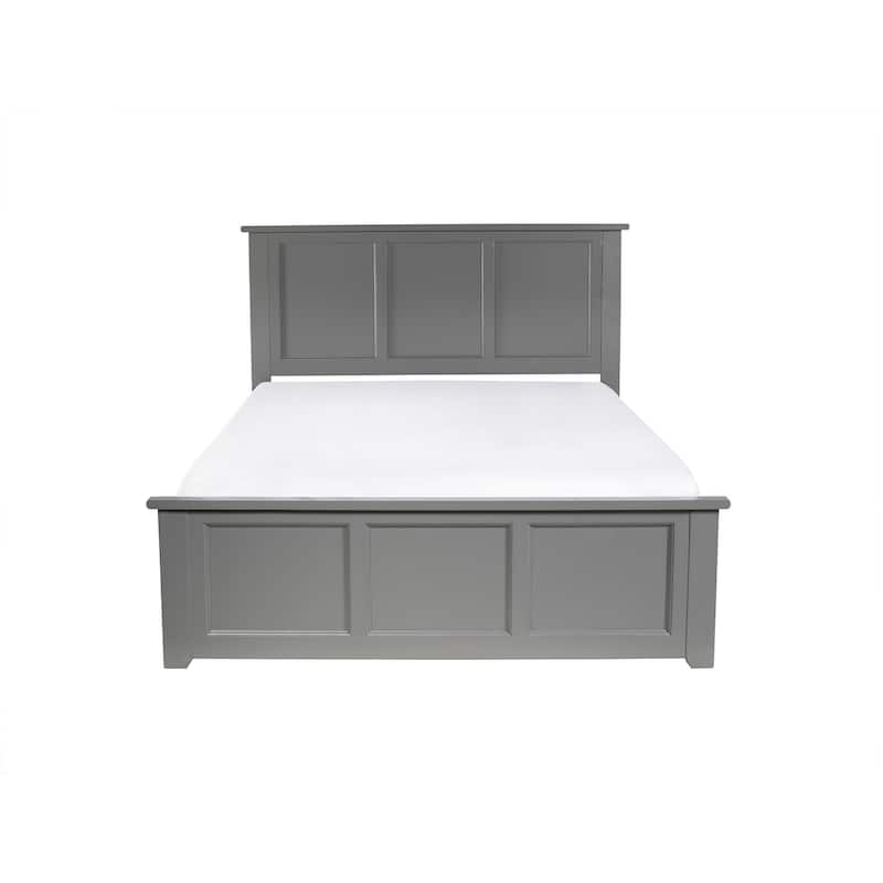 Madison Full Wood Platform Bed with Matching Footboard in Grey