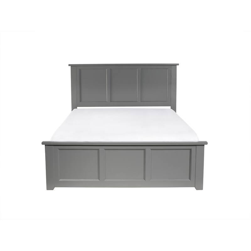 Traditional Full Bed Frame with Footboard - Classic Bedroom Furniture, Grey Finish, 78"x57.75"x44.25"