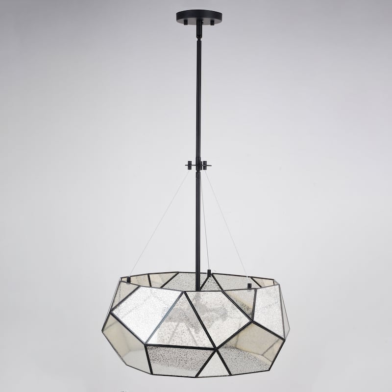 Euclid Mercury Glass/ Brass Mid-Century Modern Pendant Light