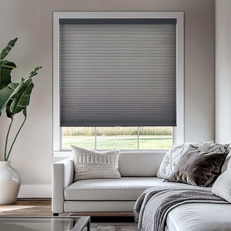 CHICOLOGY Cordless Light Filtering Honeycomb Cellular Shades Morning Fog - 70.5"W X 64"H