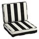 preview thumbnail 71 of 80, Arden Selections ProFoam Acrylic Deep Seat Cushion Set 1 Count - Onyx Black Cabana Stripe