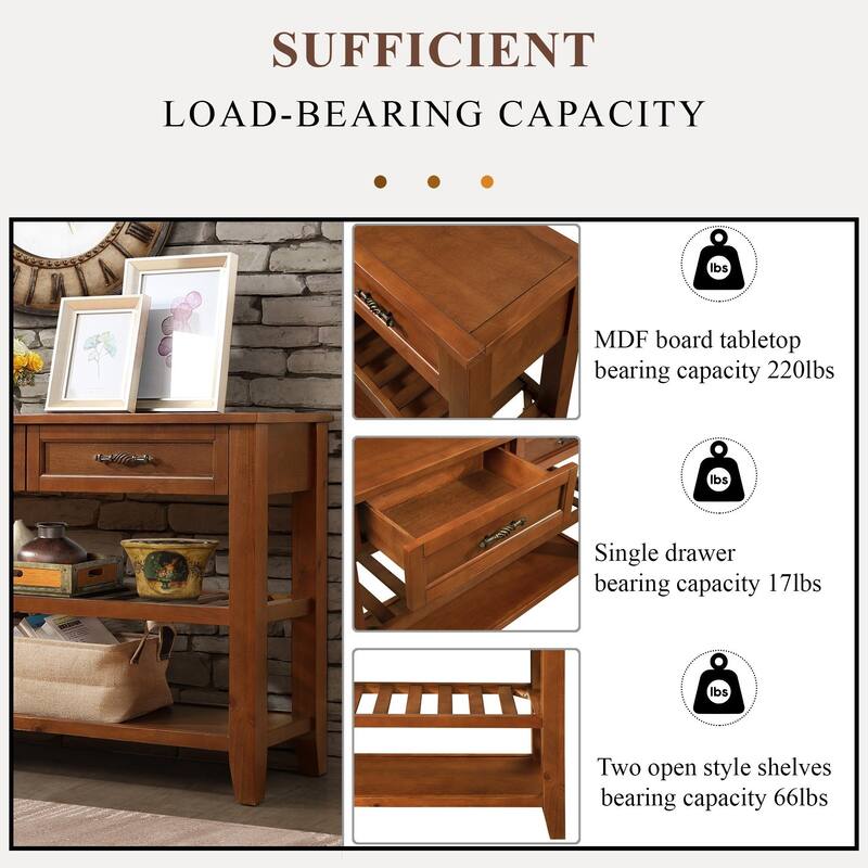 Furniture of Antique Solid Wood 3-drawer Sofa Console Table