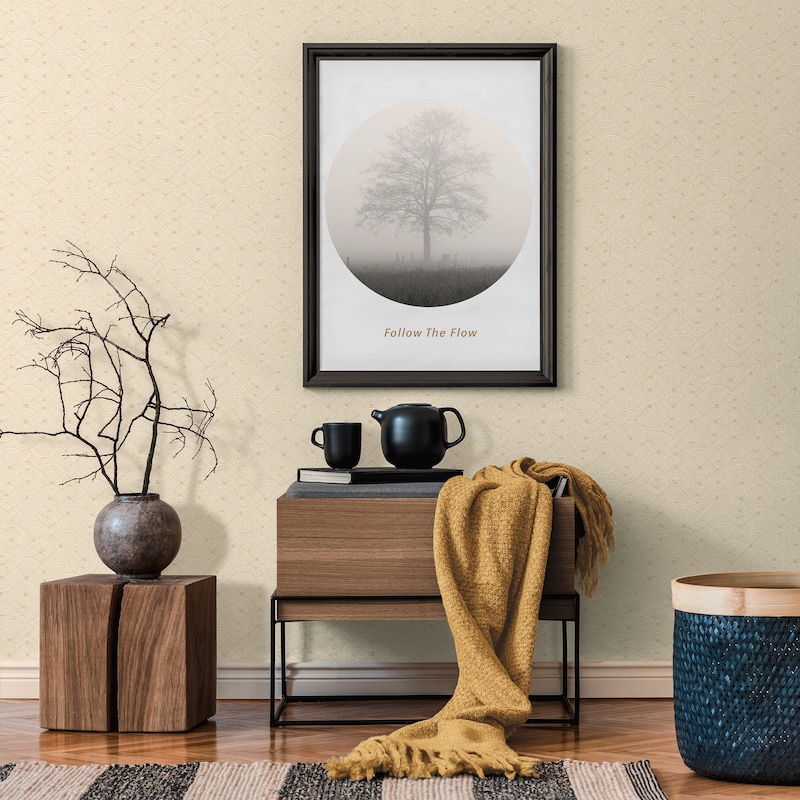 Galerie Wallcoverings Fusion Collection Geo Swirl Motif Non-woven Matte Wallpaper Roll