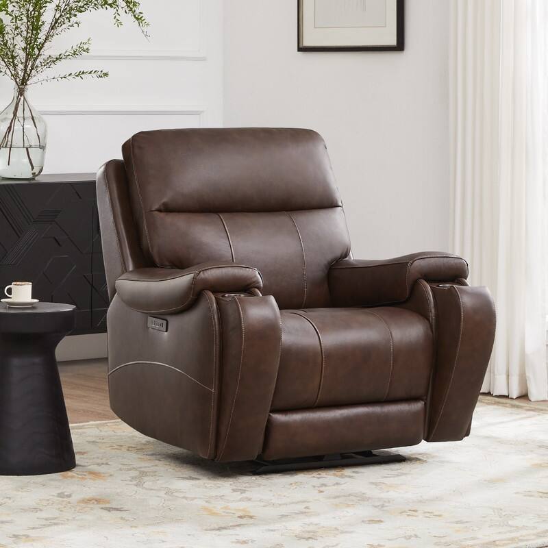 Spruce & Spring Gavin Power Genuine Leather Recliner Chair Zero-Gravity Recliner