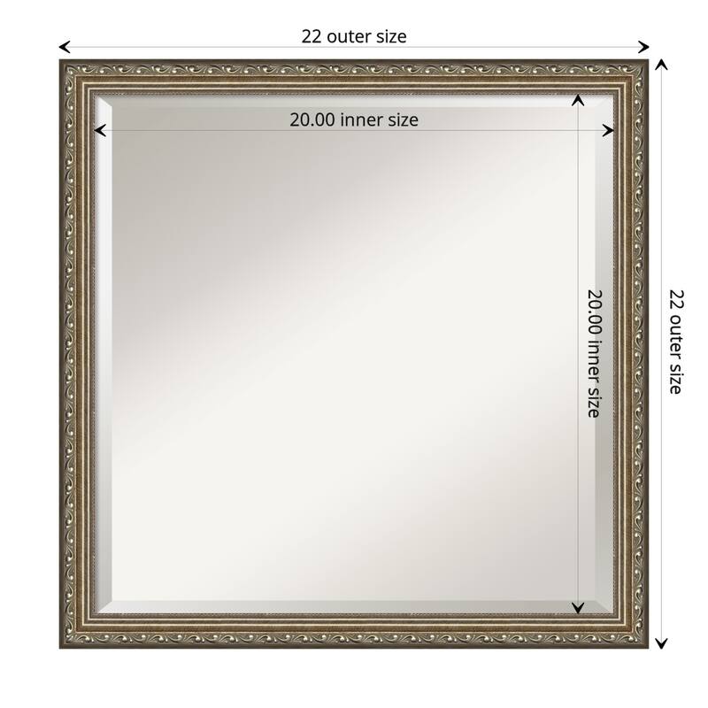 Beveled Wood Bathroom Wall Mirror - Parisian Silver Frame