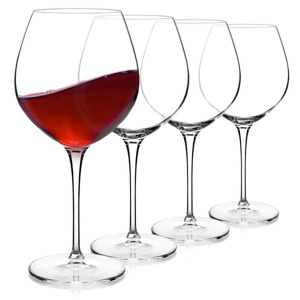 slide 2 of 8, Luigi Bormioli Set of 4 Crescendo Bourgogne Red Wine Glasses - 22.25 oz. 22.25 oz. - Clear