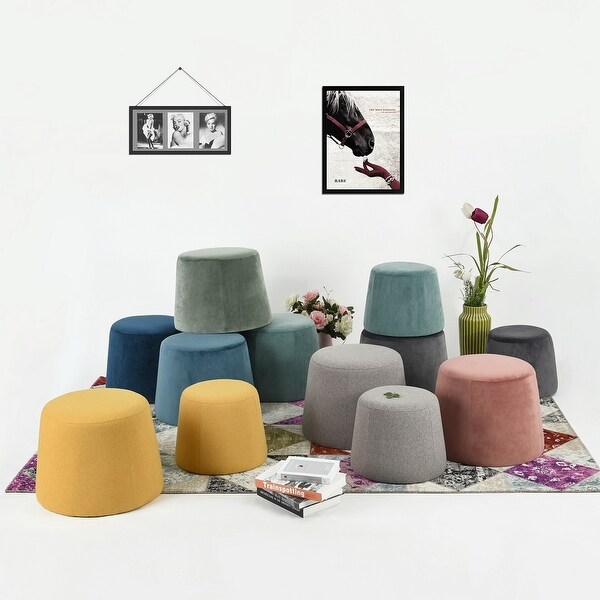 Porch & Den Eider Velvet Fabric Ottoman (Set of 2). Opens flyout.