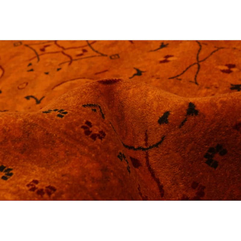 ECARPETGALLERY Hand-knotted Vibrance Orange Wool Rug - 9'0 x 12'4
