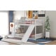 preview thumbnail 4 of 11, Artsy Twin over Twin Bunk Bed with Convertible Slide and Stairway, Space-saving Low Bunk Design, Sturdy and Long-lasting, White