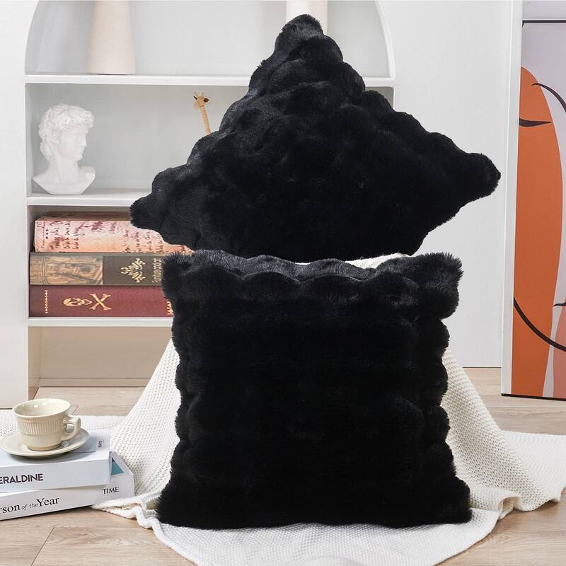 Bubble Textured FauxFur Pillow Shell Comfortable Fluffy Pillow Cover
