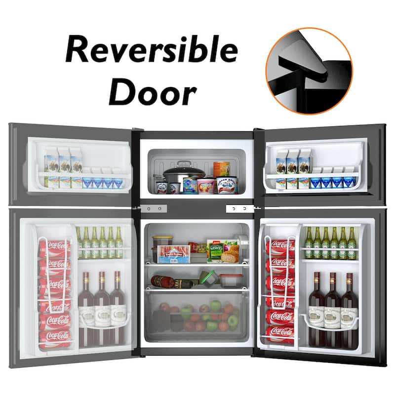 Costway Refrigerator Small Freezer Cooler Fridge Compact 3.2 cu ft.