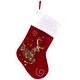 preview thumbnail 5 of 4, Reindeer and Snowflake Sequin Christmas Stockings - 20" - Red and White - Set of 2