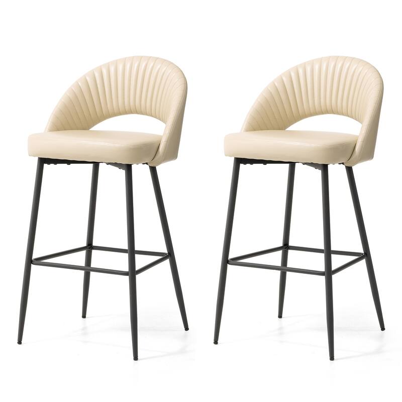 Glitzhome Set of 2 41"H Modern Tapered Leg Short or Bar Stools Pub Chair