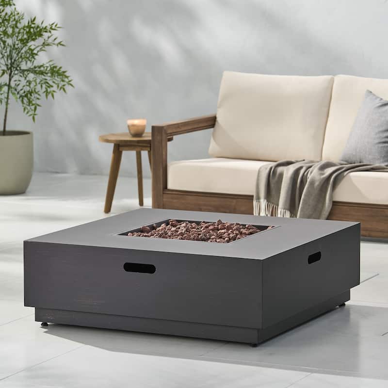 39 in. W x 39 in. D x 13 in. H Square Propane Burning Outdoor Fire Pit