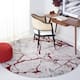 SAFAVIEH Amelia Fietje Modern Abstract Distressed Rug - 6'7" Round - Grey/Red