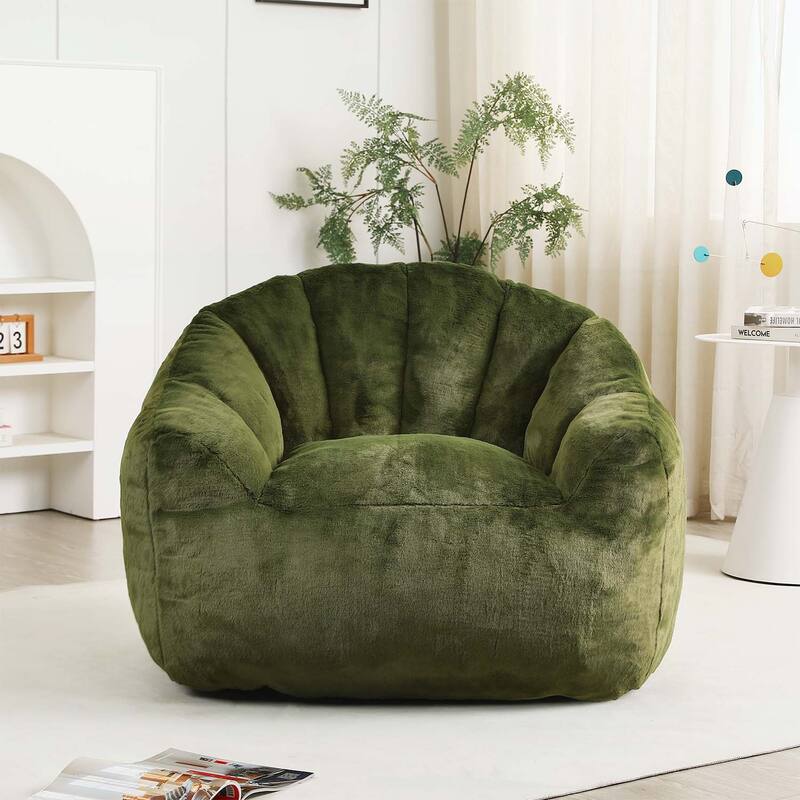Bean Bag Sofa Chair with Armrests for Adults,Perfect for Living Room and Bedroom Relaxation - Green