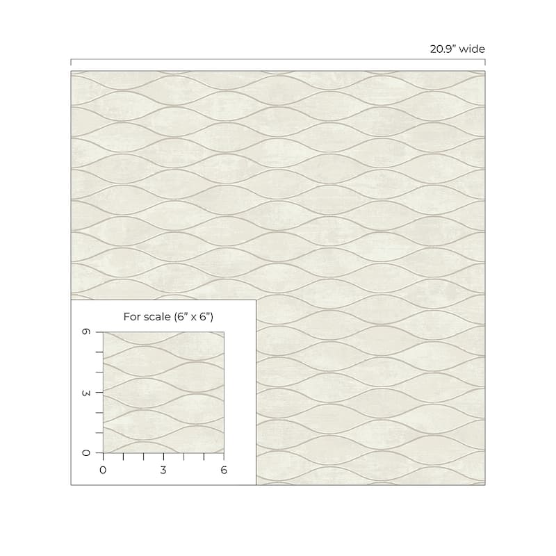 Seabrook Designs Piccola Geometric Horizontal Ogee Non-Woven Unpasted Wallpaper