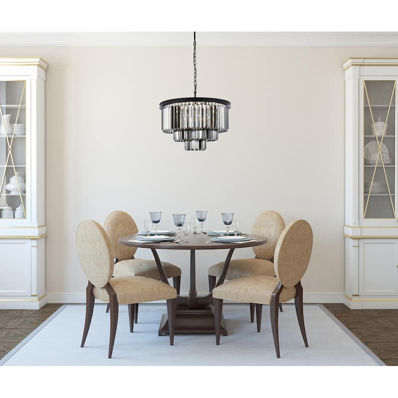 Royce Edge 9-Light Matte Black Chandelier