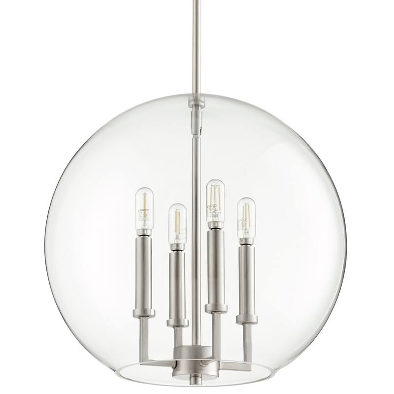 Quorum International Globe Pendant 4 Light 16" Wide Pendant - Satin Nickel