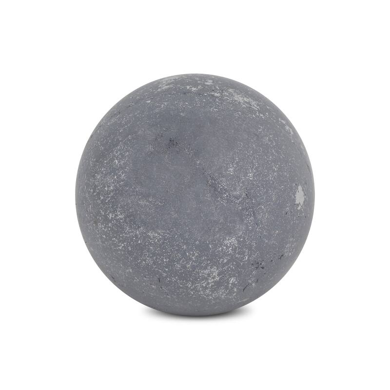 HomeRoots 6" Silver Paper Mache Hand Painted Orb Decorative Orb - 6.00 in. x 6.00 in. x 6.00 in.