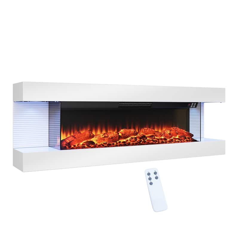 3-Sided Electric Fireplace, Wall Mounted LED Electric Fireplace
