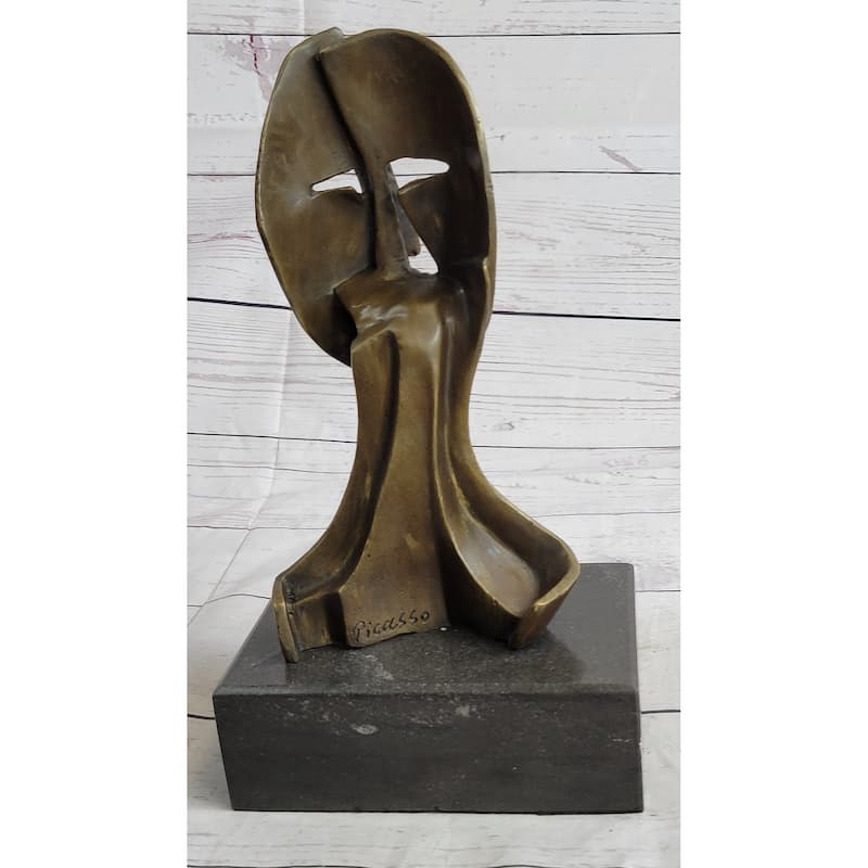 Pablo Pico Two Faces Mask Modern Art Cubism Statue Sculpture Decor 11 Inches X 6 Inches