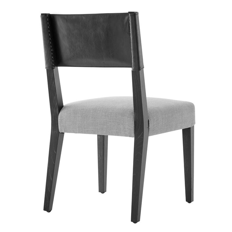 NPD Furniture Kylo Faux Leather/ Linen Dining Side Chair (Set of 2)