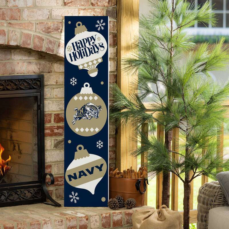 47" Double Sided Seasonal Porch Leaner, US Naval Academy - 47" x 11.25" - Christmas