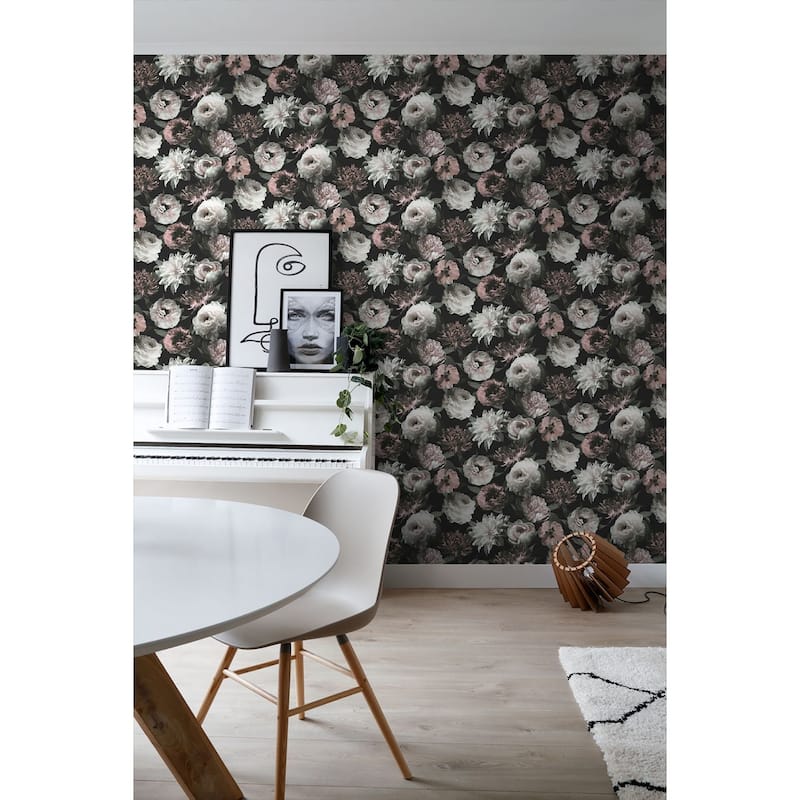 Contessa Blush Flowers Wallpaper