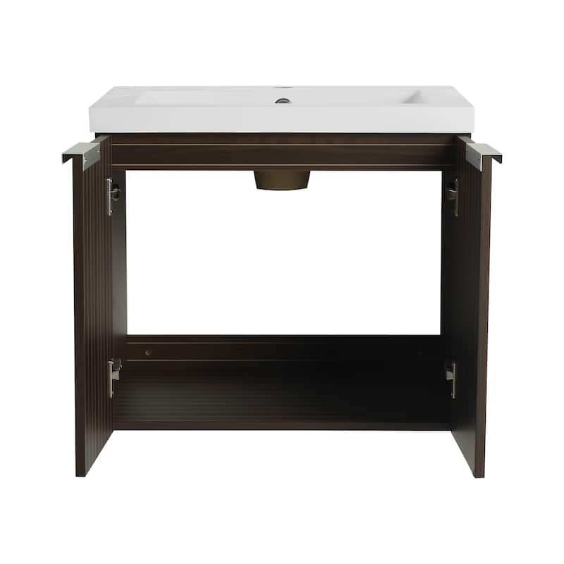 BNK 24"/30"/36" Single Sink Bathroom Vanity with Soft Close Door, Modern Floating Vanity