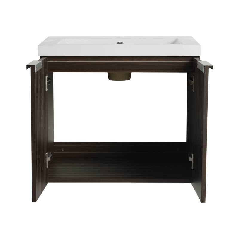 Malwee 24"/30"/36"/48" Bathroom Vanity with Sink, Floating Bathroom Vanity with Soft Close Door