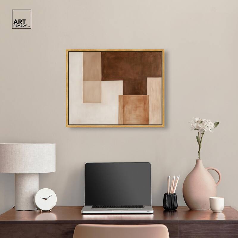 Cream and Brown Panels II Canvas by Art Remedy