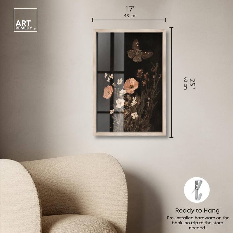 Poppy and Moth I Shadowbox by Art Remedy