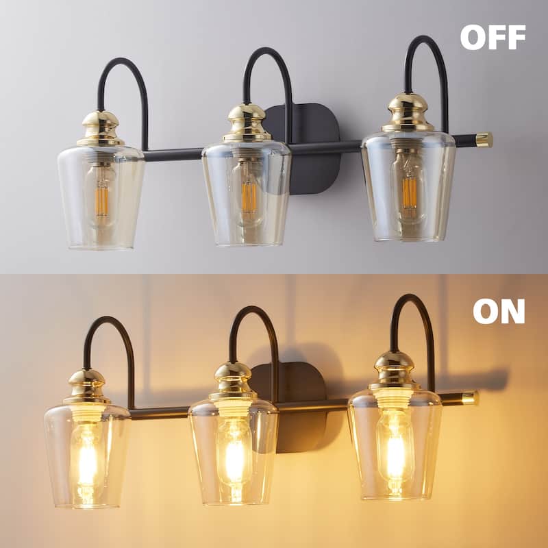ExBrite Modern Rose Gold 3/4-light Bathroom Dimmable Crystal Vanity Lights Wall Sconces